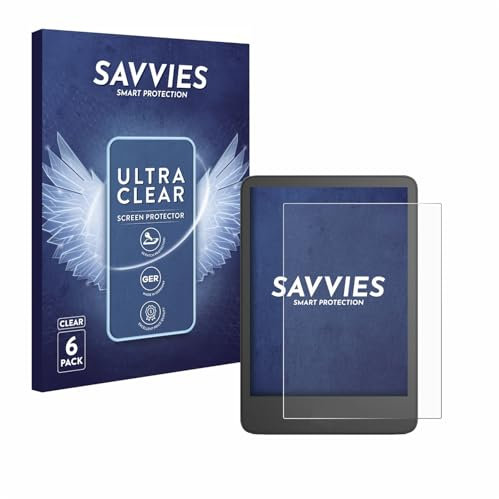 savvies Protector Pantalla para Amazon Kindle 2024 (6 Unidades) Película Ultra Transparente