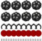Selbstklebend Kugelrollen Klein Tischrollen 8 Stück Mini Rollen mit Bremse für Transport Kleine Möbel Küchengeräte (Schwarz)