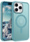 VENINGO Funda Magnética para iPhone 15 Pro 6,1 Pulgadas Compatible con MagSafe Carcasa Funda iPhone 15 Pro 6,1 Translúcida Mate Antigolpes Gris Azul
