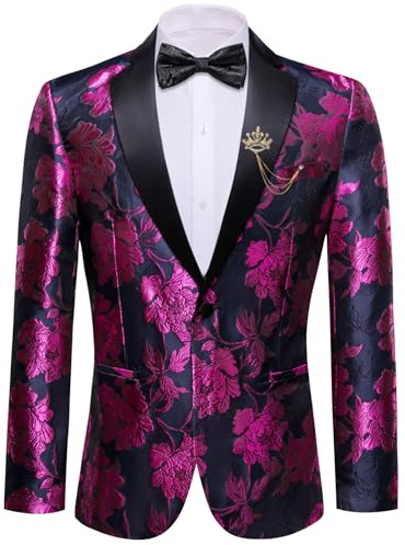 Barry.Wang Men's Suit Bowtie Set Paisley Luxury Embroidery Blazer Jacket Single-Breasted Wedding Business Coat