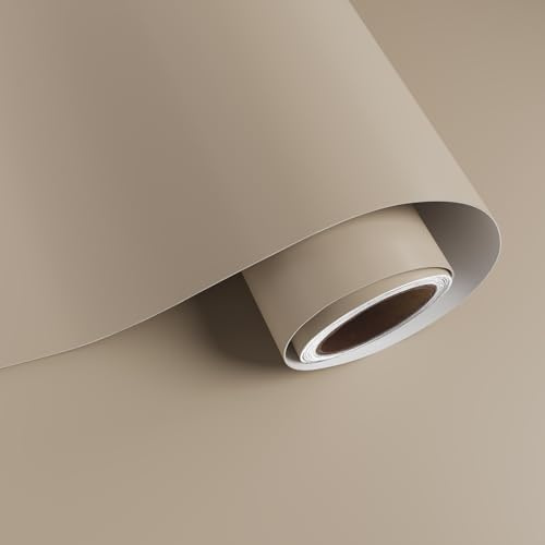 VaryPaper Selbstklebende Tapete Hellbraune Modern 40cmx800cm Möbelfolie Hellbraun Matt Uni-Tapete Schlafzimmer Badezimmer Wasserfest Klebefolie Arbeitsplatte Küche Schrank Tisch Folie für Möbel