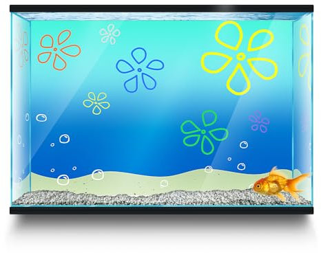 LYYAB Aquarium Background Stickers - Cartoon Underwater Beach B - Fish Tank Terrarium Decor Poster (16 x 12 inch / 41 x 31 cm)