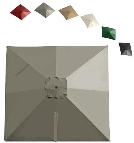 VLKLPZAHAK Rectangle Toile De Rechange pour Parasol Déporté 4x3m Auvent De Rechange Parasol De Jardin avec Air Vent Tissu De Remplacement Parasol 8 Baleines(Light Grey,3x3m (9.8x9.8ft))