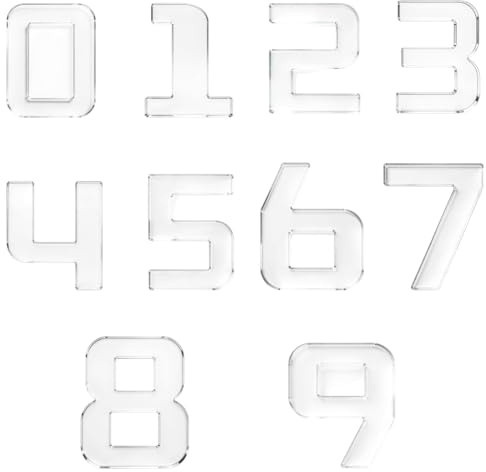 beinkmake 10Pcs Number 0-9 Acrylic Router Template for Woodworking, 5mm Thick Inlay Template Tracing Stencil Guide Tool for Creating Unique Inlays in Signs DIY Wood Craft