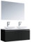 StoneArt Badmöbel-Set Mineralguss Waschbecken Waschschale Aufsatzwaschbecken und Unterschrank und LED Spiegel Touch-Sensor Waschtisch Milano ME-1200pro-2 dunkelgrau 120cm