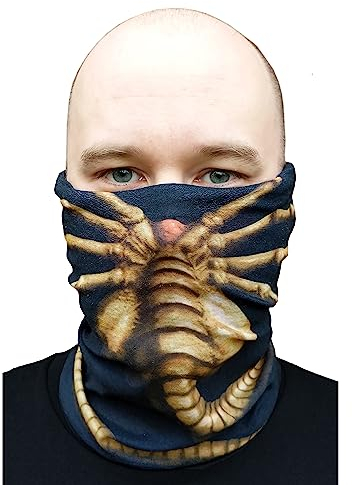 getDigital Alien Facehugger Multifunktionstuch - 5in1 Accessoire Schal für Damen, Herren und Fans von Sci-Fi Filmen - 24 x 47 cm Schwarz Elastisch