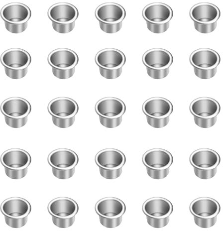 Mini Kerzenhalter aus Metall - Kerzeneinsätze, Kerzenleuchter Set, Deko Kerzenständer für Baumkerzen, Puppenkerzen, Pyramidenkerzen, Tafelkerzen und Teelichter, Teelichthalter (25 Stück)