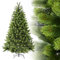 SALCAR 100% PE Spritzguss Weihnachtsbaum Künstlich 210 cm, Künstlicher Tannenbaum mit 1080 PE Astspitzen, edle Nordmanntanne, inklusive Handschuhe und Metallständer
