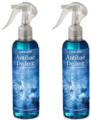 Pack of 2 Lakeland 250ml Antibacterial Fridge & Freezer De-Icer Spray – Speeds Up Clearing Ice