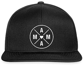 Spreadshirt Mama Herz Logo Snapback Cap, One Size, Schwarz/Schwarz