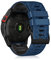 LanQii 26mm QuickFit Silikon Armband für Garmin Tactix 8 51mm/Enduro 3/2/1/Descent Mk3i/Mk2i/Mk2/Mk1, Ersatzarmband für Garmin Fenix 8 51mm/7X Pro Solar/7X/6X/6X Pro/5X/5X Puls - Blau+Schwarz