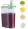 2 Piezas Botes Cocina Almacenaje, 2L Plástico dispensador Cereales, Contenedor hermético de Almacenamiento con Taza medidora, para Arroz, harina, Cereales, Pasta, 11 * 5.9 * 1.57 in (2)