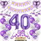 Viola Palloncini e Decorazioni per 40 Compleanno Donna - Set Decorativo con Palloncini e Decorazione Torta