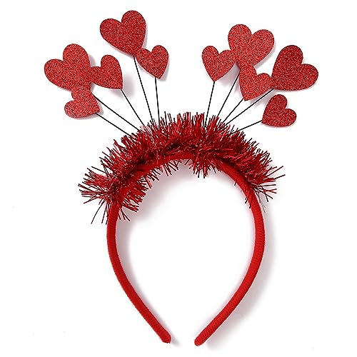 1 Stück Pailletten Herz Stirnband Glitter Herz Haarband Weihnachten Herz Form Dekor Stirnband Rot Herz Kopf Haar Accessoires Für Urlaub Hochzeit Geburtstag Party Weihnachten Geschenk (Roten)