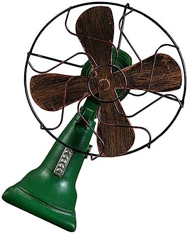 LIFKOME Retro Style Desk Fan Ornament Vintage Electric Fan Resin Model for Home Decor