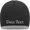 Nashville print factory Beanie mit farbigem Kontrastrand Bestickt mit Name oder Wunschtext Strickmütze Mütze (Grey Melange/Light Grey Melange)
