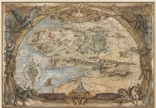 1000 Teile Puzzle Holz Zusammenbau Bild Mittelerde Karte Poster Erwachsene Spiele Lernspielzeug