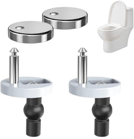 Generic Universal Toilet Seat Hinges 2 Pack, Modern Stainless Steel, Quick Release, Top Fix Metal Nuts for WC Toilet Blind Holes
