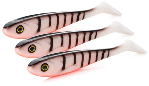 Zite Fishing Inzite Flanker Hecht-Shad 18,5cm - UV-Aktiver Gummiköder für Hecht-Angeln – Robuster & Effektiver Gummifisch – Fängiger Hecht-Köder (3X Barbeque Otto)
