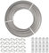TooTaci 5mm Stainless Steel Wire Rope, 30M/5mm Steel Cable with Crimping Sleeve and Steel Thimble, 7X19 Strands Aircraft Cable for Zipline Cable, String Lights Hanging, Boat Cable, Cable Railing