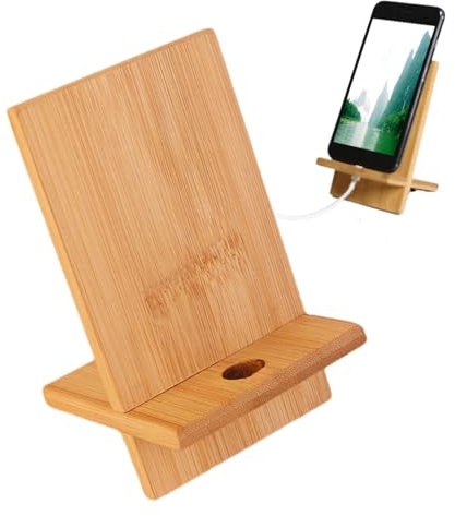 Support de téléphone en Bois | Support de téléphone de Bureau pour téléphones Portables, Support de téléphone Portable, Organisateur de Bureau, Support de Tablette Amovible pour Les