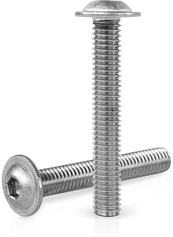 Linsenkopfschrauben mit Flansch M4x10 – ISO 7380-2, Innensechskant, Vollgewinde, Edelstahl V2A A2, 50 Stück