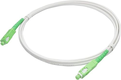 Speedoptic – Cable de fibra óptica Movistar Jazztel Vodafone Orange Amena Masmovil Yoigo – SC/APC a SC/APC – Extensor de liga (0,5 metros) (2 metros)