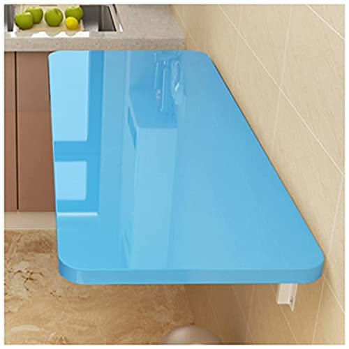 JXIPANUL Klappbarer Computertisch, 40 cm breit, umweltfreundlicher, gesunder Tisch, Wandtisch, Wandmontage, Arbeitszimmer, Schlafzimmer, Badezimmer, Balkon, blau, 40 x 120 cm