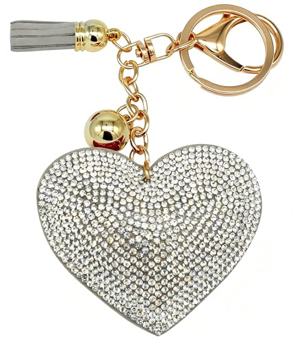 Moydolo Bling Rhinestone Herz geformt Liebe Zubehör niedlich Liebe das Herz Auto Schlüsselanhänger