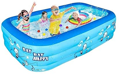 Piscine Gonflable Piscine Gonflable Épaissir La Piscine du Salon Familial, 68,5 X 49,2 X 20,8 Pouces Piscine Rectangulaire Bleue Surdimensionnée Piscine pour Jardin