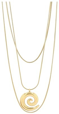 Akzent Kette Damen - Premium Layering-Halskette Damen in Gold & Silber aus Edelstahl, 100% Wasserfest & Hautverträglich (Gold)