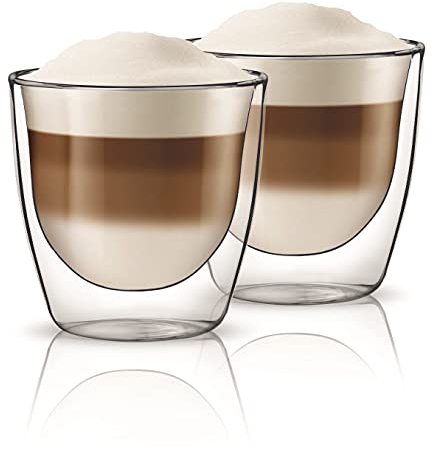 Aqualogis Lot de 2 tasses à thé en verre isotherme à double paroi - Café - 200 ml