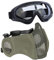 Aoutacc Airsoft-Maske mit taktischer Schutzbrille,Airsoft Maske mit Gehörschutz, Protective Gear Set für Erwachsene Männer Frauen Paintball Schießen CS-Grau