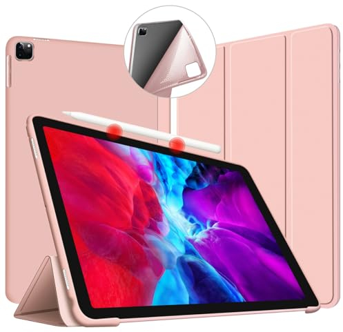 VAGHVEO Coque pour iPad Pro 11 Pouces 2022/2021/2020/2018, Ultra Léger Stand à Trois Volets Case Housse Étui avec Auto Réveil/Sommeil, Magnétique Flexible Smart Cover pour iPad Pro 11, Or Rose