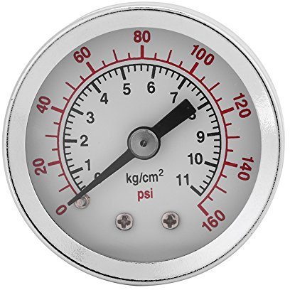 0-160PSI 1/8 inch NPT Mini Pressure Gauge Vacuum Manometer Double Scale Water Oil Air Pressure Meter, 40mm Dial Plate, Clear Number Markings