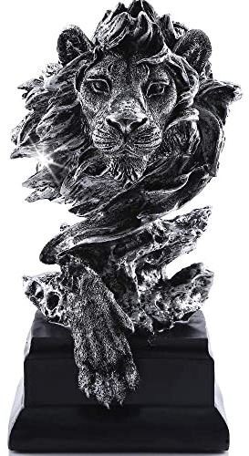 H&W Löwe Statue,Harz-Skulpturen für Männer,Splitter Löwe Figuren,Abstrakte Kunst Statue Sammelfiguren für Home Büro Wohnzimmer Bücherregal Tisch Schreibtisch Hauseinweihung Dekor