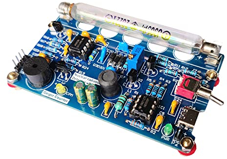 Mulcort Tragbares Nuclear Radiation Meter Circuit Board Kit DIY Kit Haushalt Geigerzähler Radioaktive Strahlen X γ β Rays Radiation Tester Dosimeter mit Sound Light Alarm Funktion