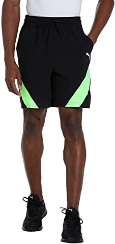 PUMA Herren Fit 7 Stretch Woven Trainingsshorts XLBlack Fizzy Lime Green