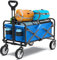 Folding Wagon, Wagon for Camping Shopping Sports (Blue)