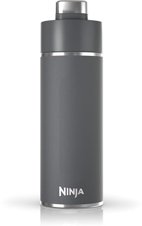 Ninja Thirsti 18oz Travel Water Bottle, For Carbonated Sparkling Drinks, Colder and Fizzier Longer, Leak Proof, 24 Hrs Cold, Dishwasher Safe, Stainless Steel Insulated Tumbler, Charcoal Gray, DW1801GY