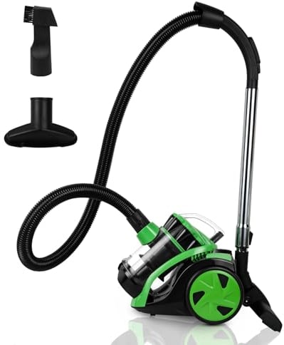 Herrselsam staubsauger beutellos，Bodenstaubsauger leiser Starke Saugleistung，Staubsauger mit 3 Saugköpfe,Bodendüse langes Kabel Hygiene-Filter für Parkett, Teppich