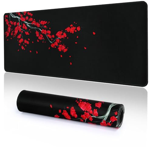 YUWLDD Mouse Pad Gaming Large Desk Pad (31.5 x 11.8 x0.12 inch) Washable Large Mouse Mat, Japanese Mouse Pad with Anti-Slip Rubber Base, Extended Mouse Pad for Office & Home.