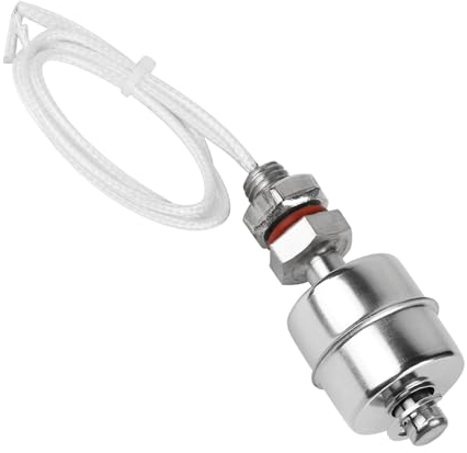 EXLECO Edelstahl Schwimmerschalter 45mm Vertikaler Wasserstandssensor M10 Wasserstandsregler Füllstandsregler Füllstandsensor Flüssigkeit Flüssigkeitsstandssensor für Wasserpumpe Pool Teich Aquarium