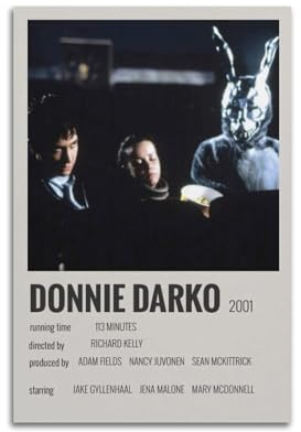 Donnie Darko Filmposter auf Leinwand, Raumdekoration, Poster für Schlafzimmer, Wohnzimmer, Wände, 30 x 45 cm, ungerahmter Stil