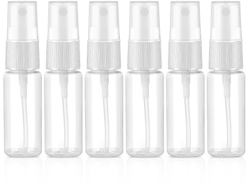 6 Stück Sprühflaschen Klein 20ml Kunststoff Parfümzerstäuber Transparent Sprühbehälter Leere Feinen Nebel Sprühflasche Spray Bottle Sprayflasche für Reise Flüssigkeit Kosmetik Reinigung Körperpflege