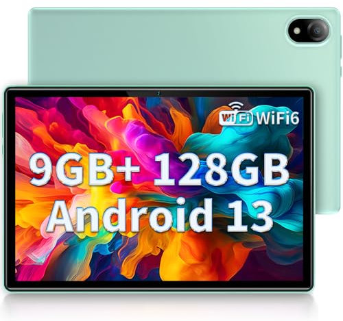 DOOGEE U10 Tablet 10.1 Pulgadas, WiFi 6 Tablet Android 13, 9GB RAM+128GB ROM, 1280 * 800 IPS Tablet PC, TÜV, 5060mAh, Face ID, OTG, Bluetooth 5.0, 8MP+5MP, Verde