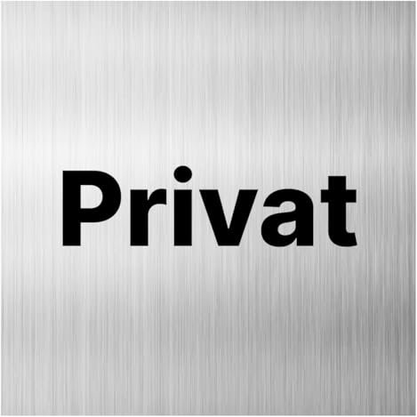Privat Schild Toilette mit Klebepad Piktogramm Gastro Dibond/Alu 3 mm 12cm x 12cm Privat