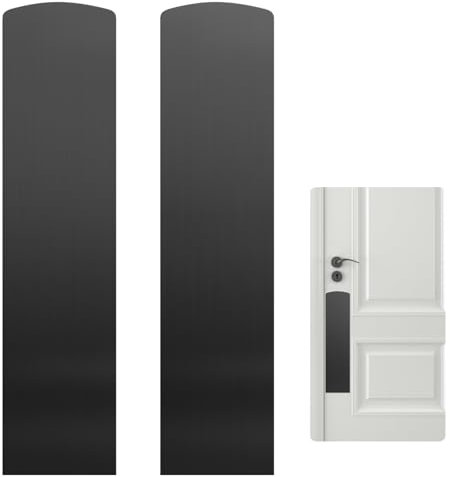 Sanbege 2 Pcs Door Scratch Protection Plate 4 x 16, Stainless Steel Push Plate, Self Adhesive Kickplate for Interior, Exterior Doors (Brushed Black)