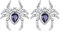Qings Spinnen Ohrringe für Damen 925 Sterling Silber Halloween Tier Ohrstecker mit Schwarz Zirkonium Schmuck Geschenk für Frauen