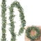 2 Stück Eukalyptus Girlande, Künstliche Pflanze Girlande Weihnachten Tischdeko, Eukalyptus Grüne Blätter Weiße Blumen Girlande Hängepflanze Dekoration für Hochzeit Partys Tischläufer Mittelstück180 cm